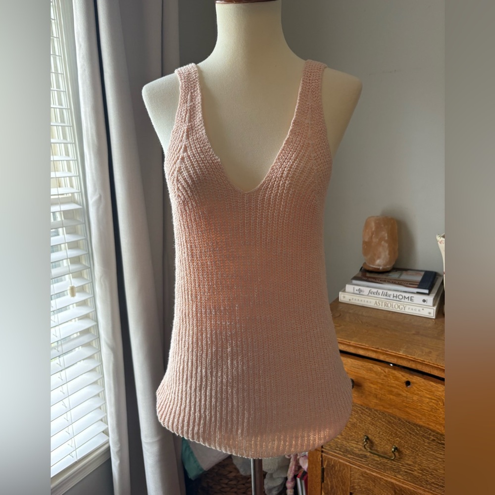 Madewell Womens Monterey knit  Sweater Tank  pink medium sleeveless
